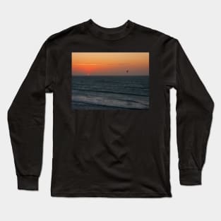 Kitesurfing at sunset Long Sleeve T-Shirt